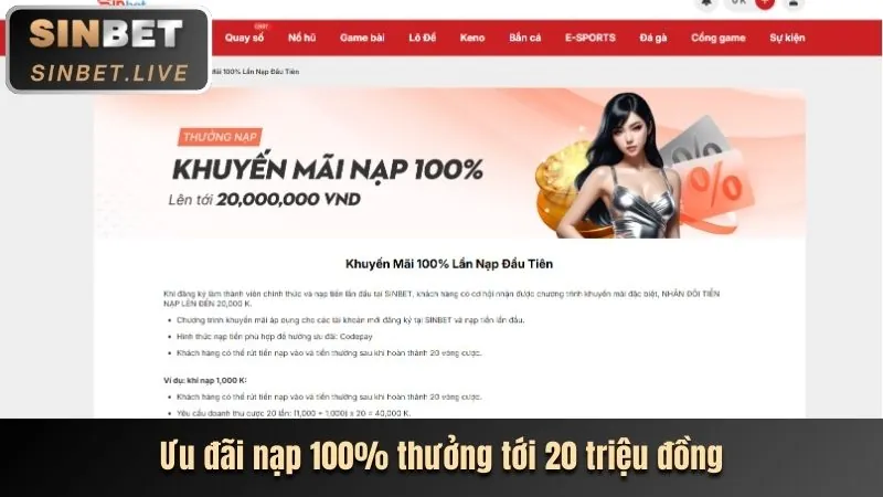 Hướng dẫn nạp tiền Sonbet